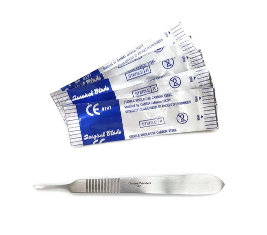 OW 6” Stainless Steel Coral Scalpel w/10 Blades